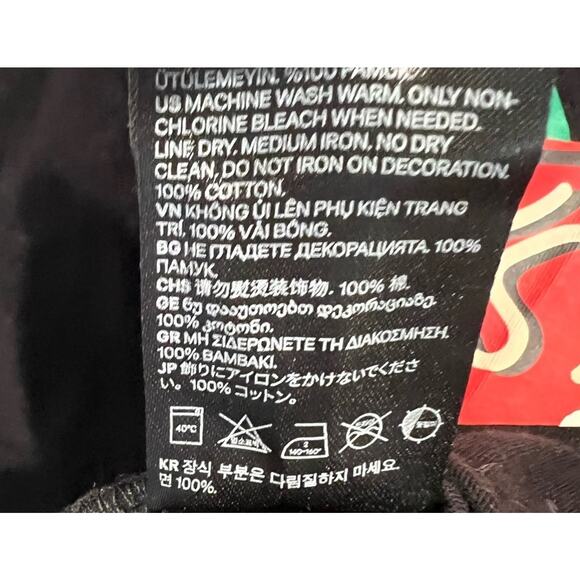 No Fear x H&M Graphic T-Shirt Black Flower Skate Collab Tee Men’s XL - Picture 10 of 10